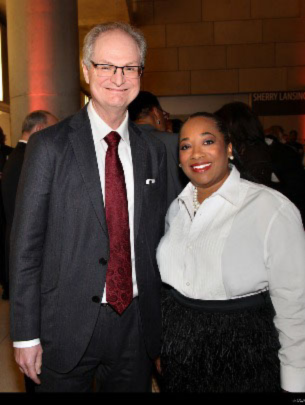 University of Chicago President Paul Alivisatos and Nadia M. Quarles, the assistant vice president for business diversity at UChicago, at the symposium.